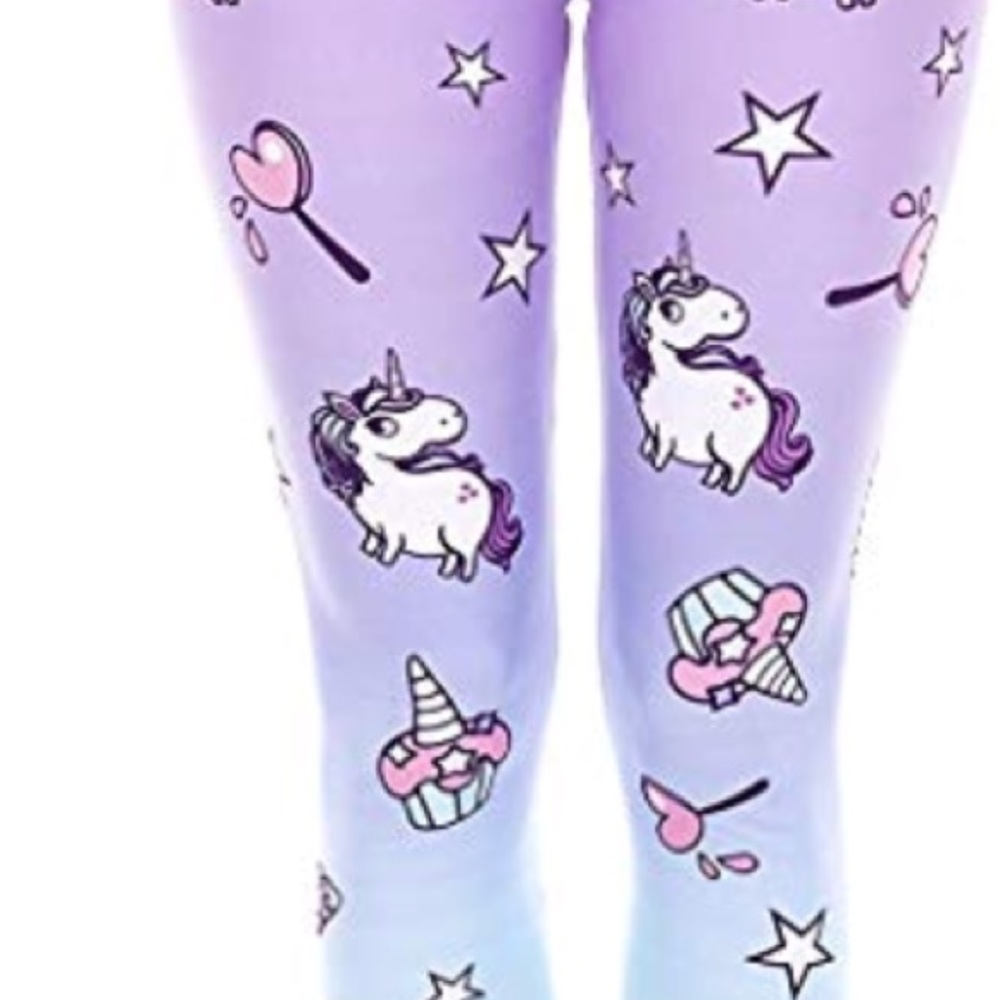 Pastel goth unicorn cupcake star heart leggings P1